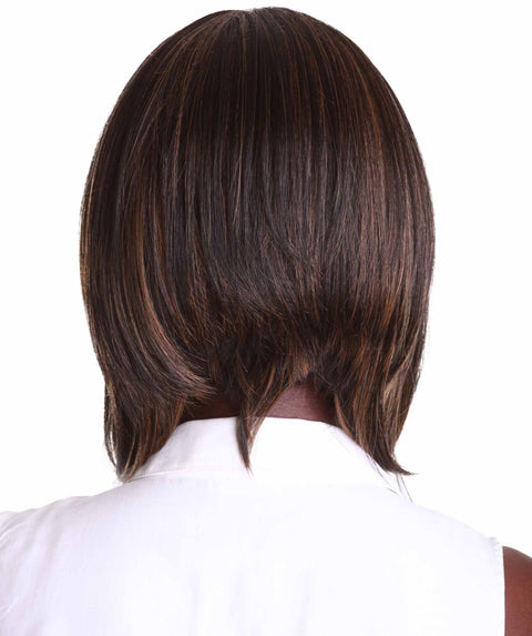 Cerosa Black with Golden Long Bob Lace Wig