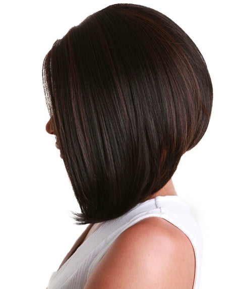 Cerosa Black with Caramel Long Bob Lace Wig