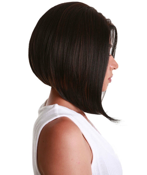 Cerosa Black with Caramel Long Bob Lace Wig