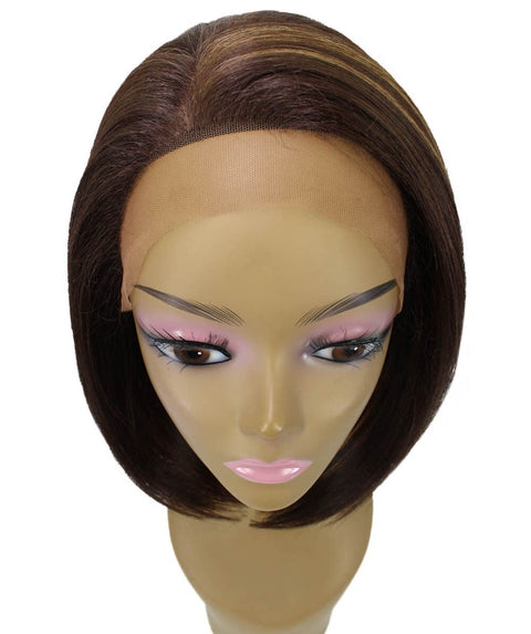Cerosa Brown with Golden Long Bob Lace Wig