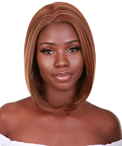 Cerosa Light Brown Blend Long Bob Lace Wig