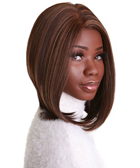 Cerosa Carmel Brown Blend Long Bob Lace Wig