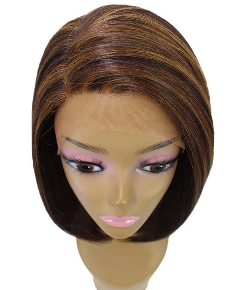 Cerosa Carmel Brown Blend Long Bob Lace Wig