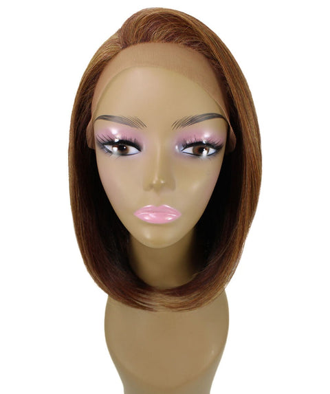 Cerosa Copper Aubum Blend Long Bob Lace Wig