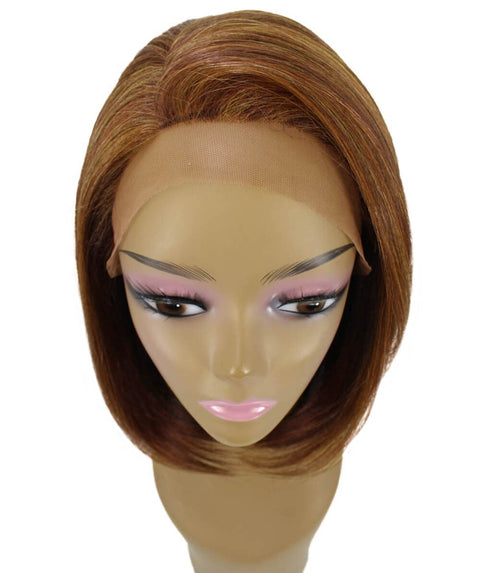 Cerosa Copper Aubum Blend Long Bob Lace Wig