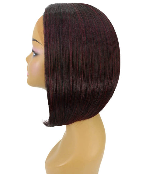Cerosa Deep Red Over Medium Red Long Bob Lace Wig
