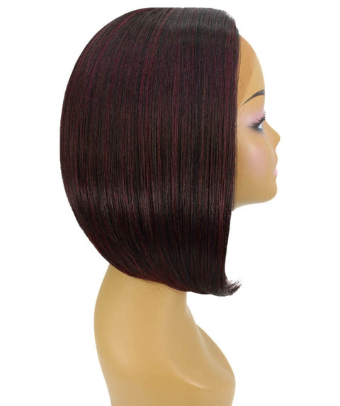 Cerosa Deep Red Over Medium Red Long Bob Lace Wig
