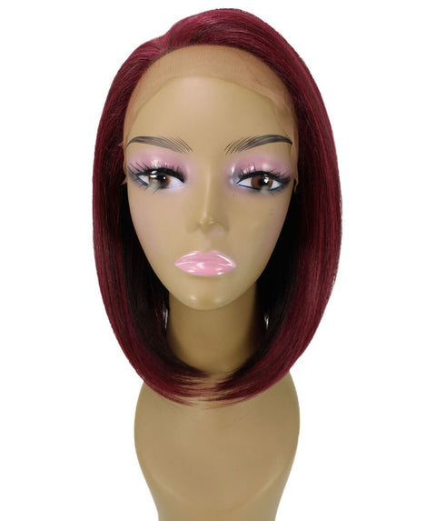 Cerosa Medium Red Long Bob Lace Wig