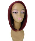 Cerosa Medium Red Long Bob Lace Wig