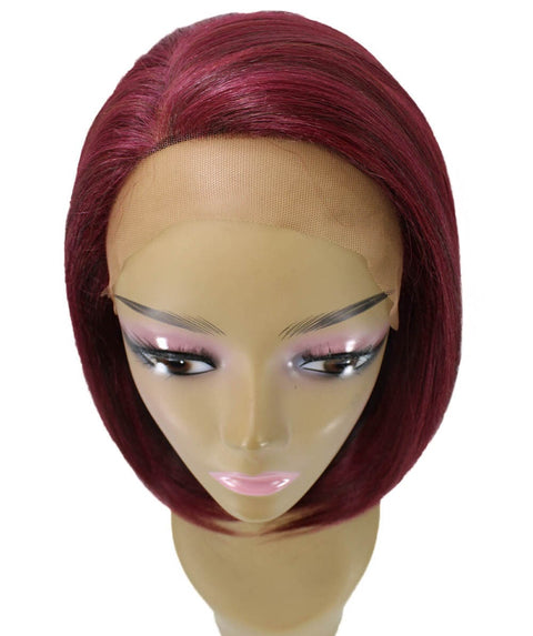 Cerosa Medium Red Long Bob Lace Wig