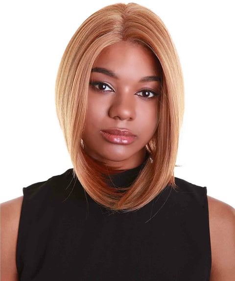 Cerosa Strawberry Blonde Long Bob Lace Wig