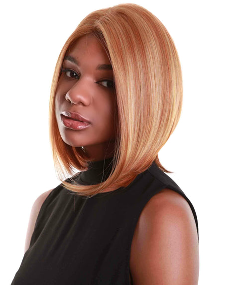 Cerosa Strawberry Blonde Long Bob Lace Wig