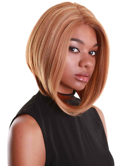 Cerosa Strawberry Blonde Long Bob Lace Wig