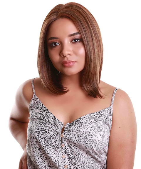 Cerosa Aubum Brown Blend Long Bob Lace Wig