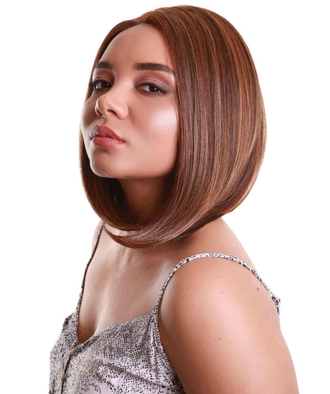 Cerosa Aubum Brown Blend Long Bob Lace Wig