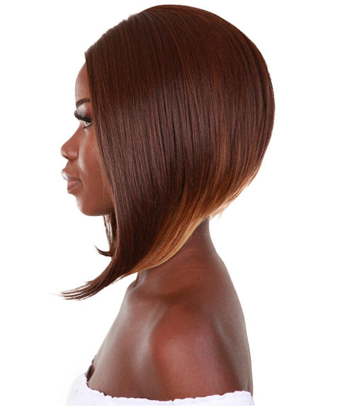 Cerosa Medium Brown over Blonde Long Bob Lace Wig