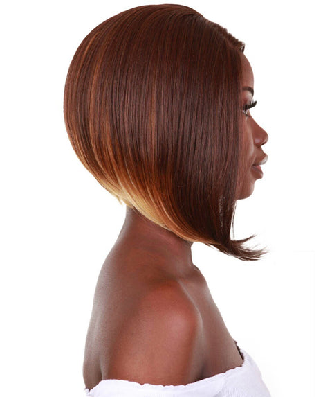 Cerosa Medium Brown over Blonde Long Bob Lace Wig