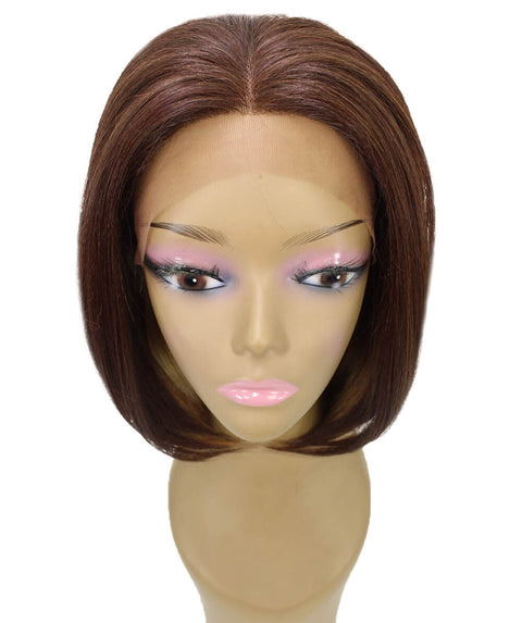 Cerosa Medium Brown over Blonde Long Bob Lace Wig