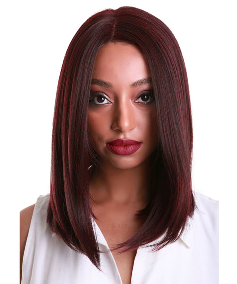 Nandi Deep Red and Black Blend Bob Lace Wig