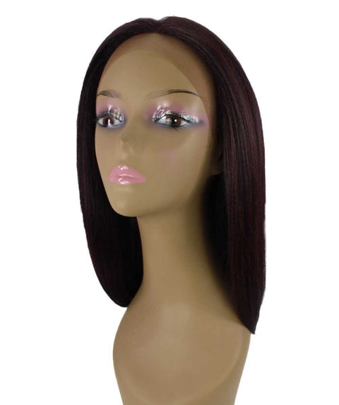 Nandi Medium Red and Black Blend Bob Lace Wig