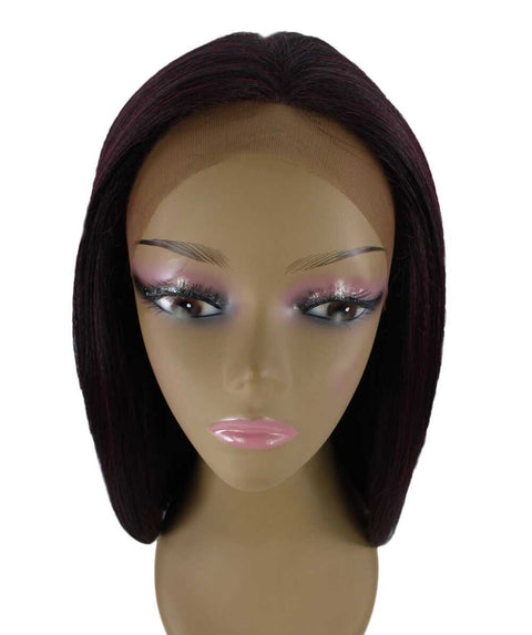 Nandi Medium Red and Black Blend Bob Lace Wig
