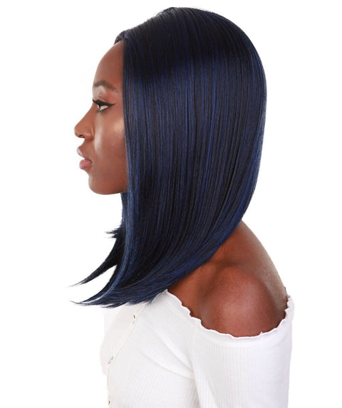 Nandi Blue and Black Blend Bob Lace Wig
