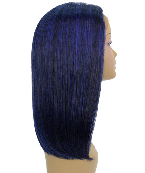 Nandi Blue and Black Blend Bob Lace Wig
