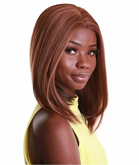 Nandi Copper Aubum Blend Bob Lace Wig