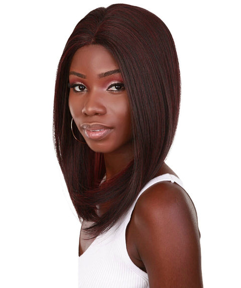 Nandi Deep Red Over Medium Red Bob Lace Wig