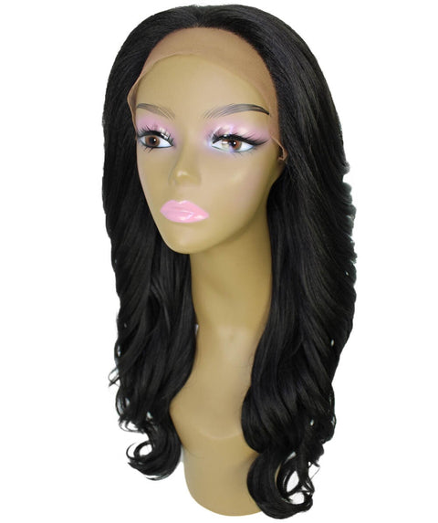 Cleo Natural Black Layered Lace Front Wig