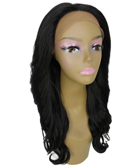 Cleo Natural Black Layered Lace Front Wig
