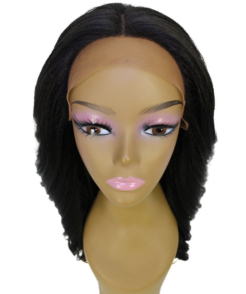 Cleo Natural Black Layered Lace Front Wig