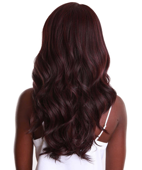 Cleo Deep Red and Black Blend Layered Lace Front Wig