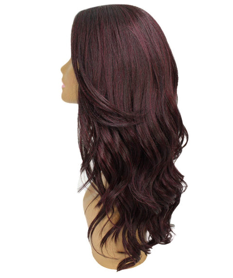 Cleo Deep Red and Black Blend Layered Lace Front Wig