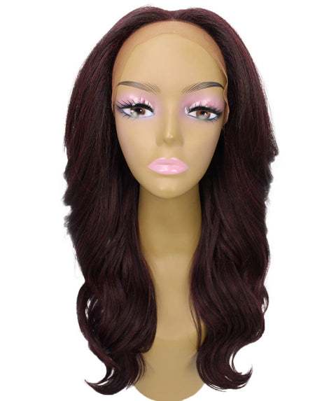 Cleo Medium Red and Black Blend Layered Lace Front Wig