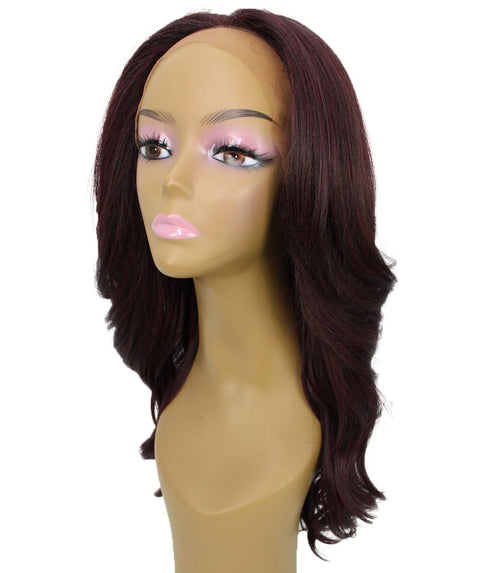 Cleo Medium Red and Black Blend Layered Lace Front Wig