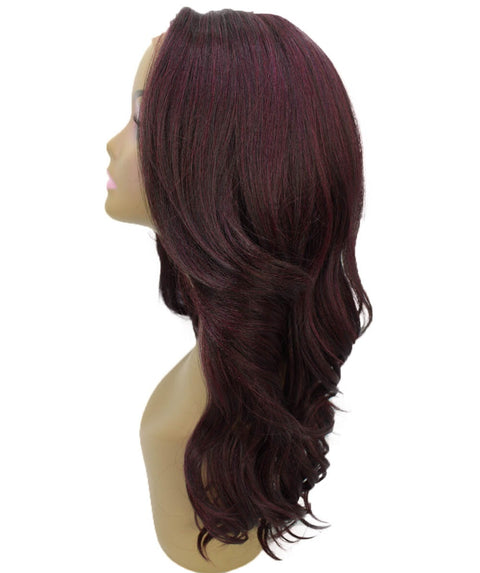 Cleo Medium Red and Black Blend Layered Lace Front Wig