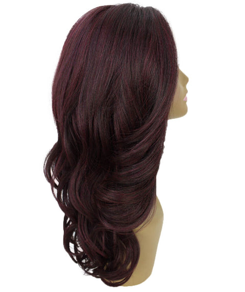 Cleo Medium Red and Black Blend Layered Lace Front Wig