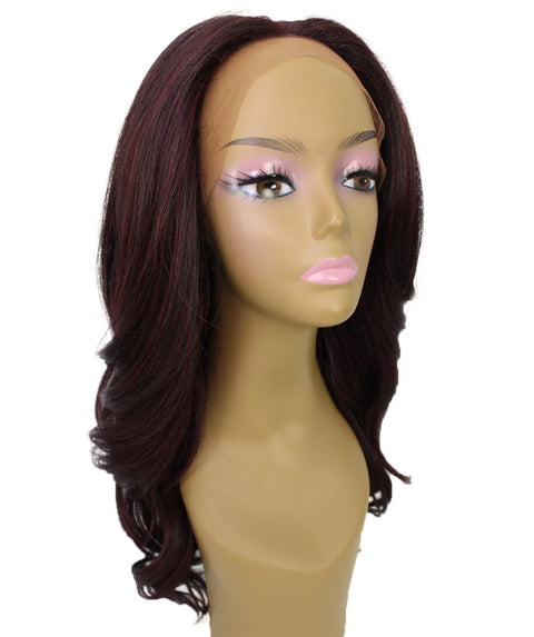 Cleo Medium Red and Black Blend Layered Lace Front Wig