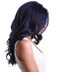 Cleo Blue and Black Blend Layered Lace Front Wig