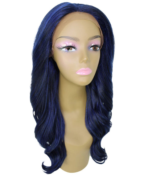Cleo Blue and Black Blend Layered Lace Front Wig