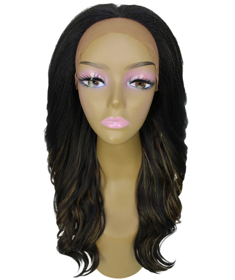 Cleo Black with Golden Layered Lace Front Wig