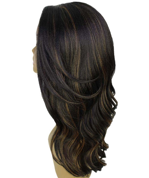 Cleo Black with Golden Layered Lace Front Wig