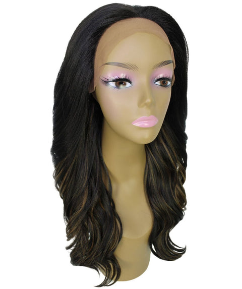 Cleo Black with Golden Layered Lace Front Wig