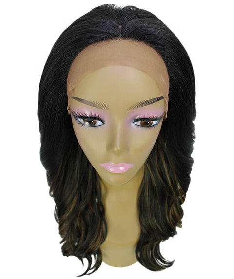Cleo Black with Golden Layered Lace Front Wig