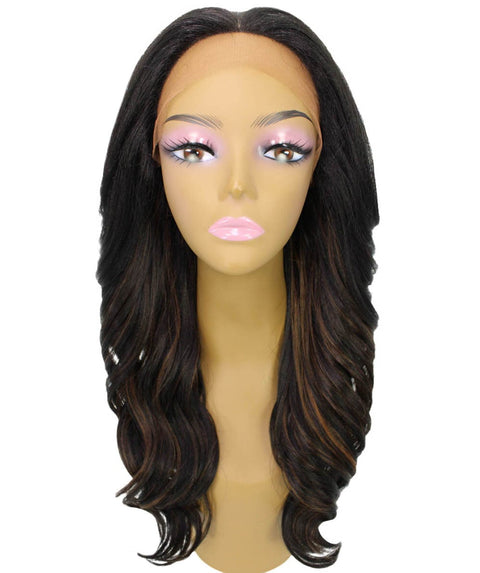 Cleo Black with Caramel Layered Lace Front Wig