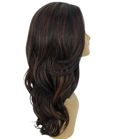 Cleo Black with Caramel Layered Lace Front Wig