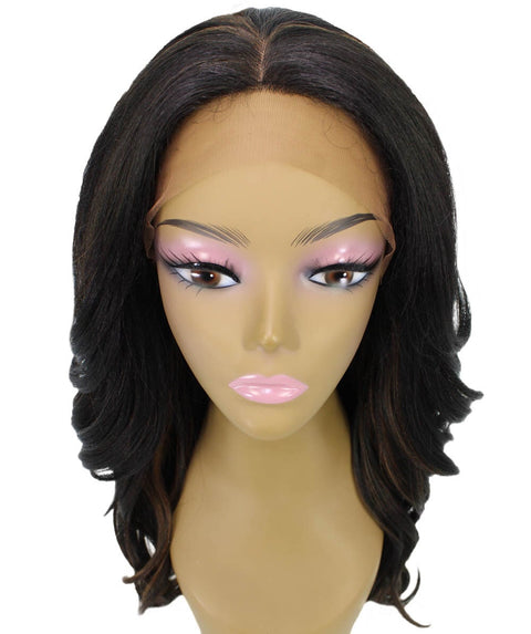 Cleo Black with Caramel Layered Lace Front Wig