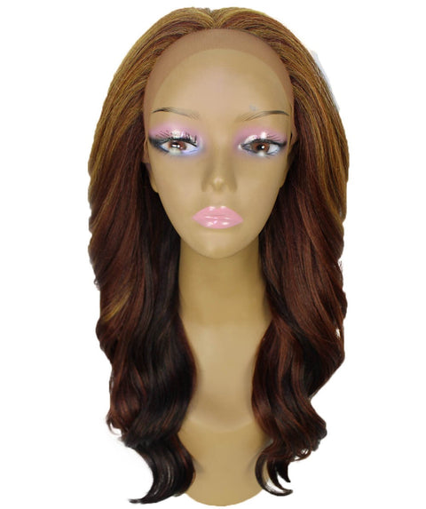 Cleo Copper Aubum Blend Layered Lace Front Wig
