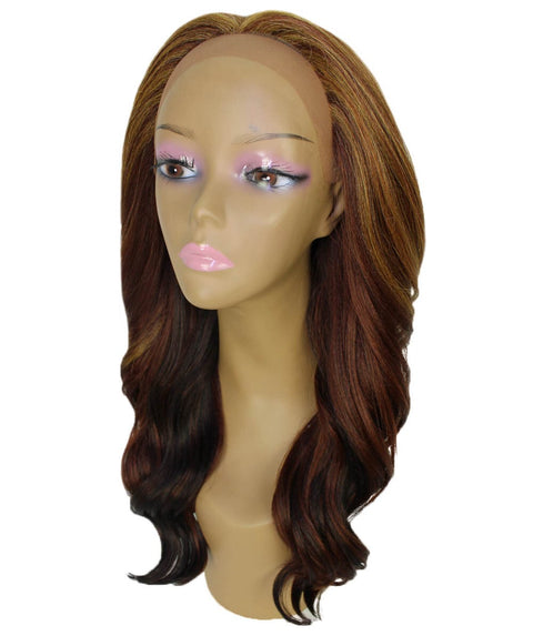 Cleo Copper Aubum Blend Layered Lace Front Wig